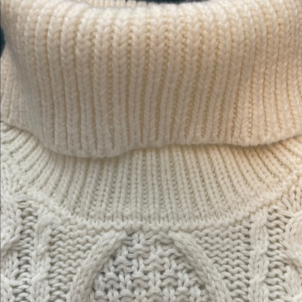 Cream Cable Knit Sweater Turtleneck and Skirt Set Max Studio Kids - Picture 3 of 8